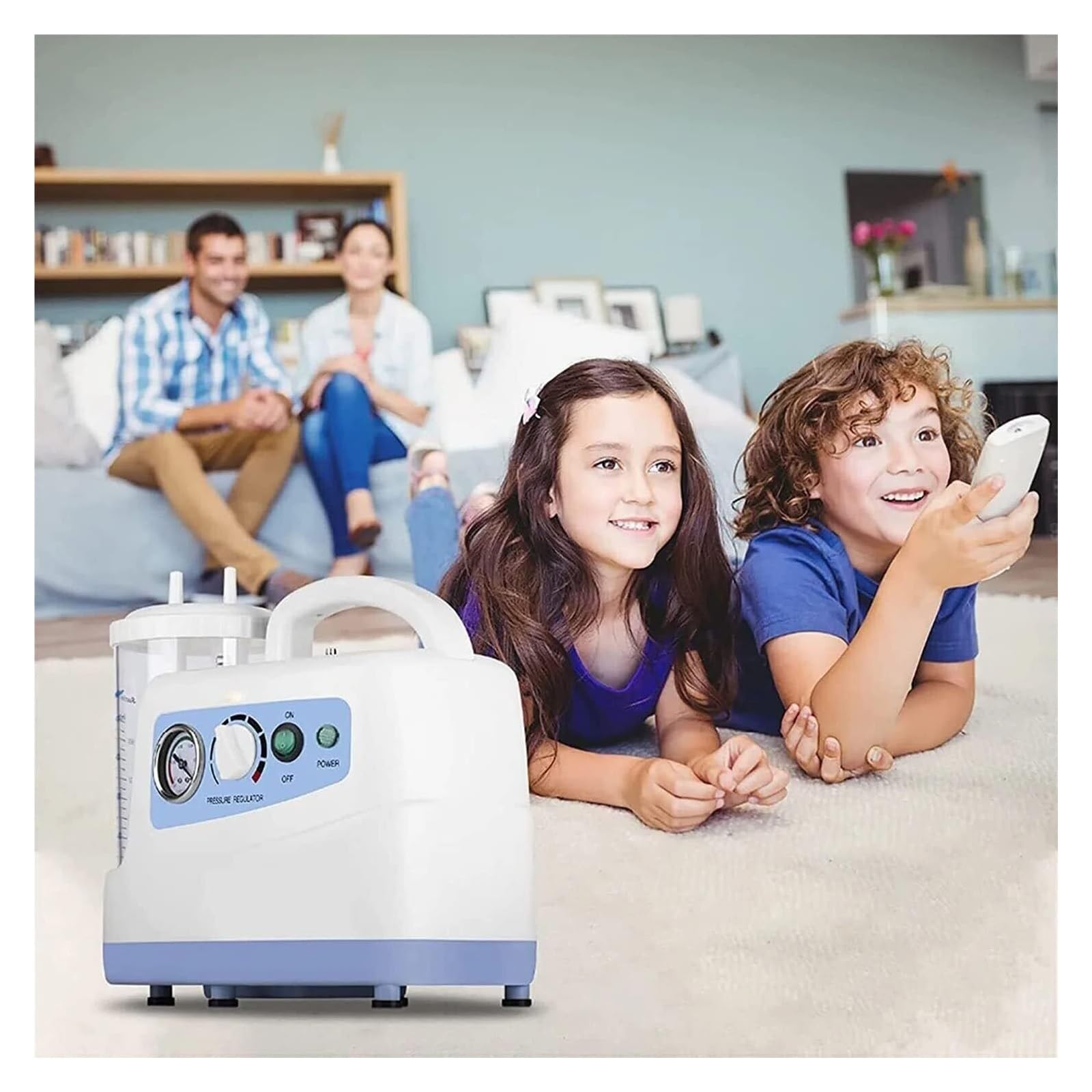Aspiratore Secrezioni Elettrico Portatile - Aspiratore Nasale Silenzioso per Adulti e Bambini, Ideale per Catarro/Tosse/Asma, Tecnologia ABS, 1000ml Serbatoio