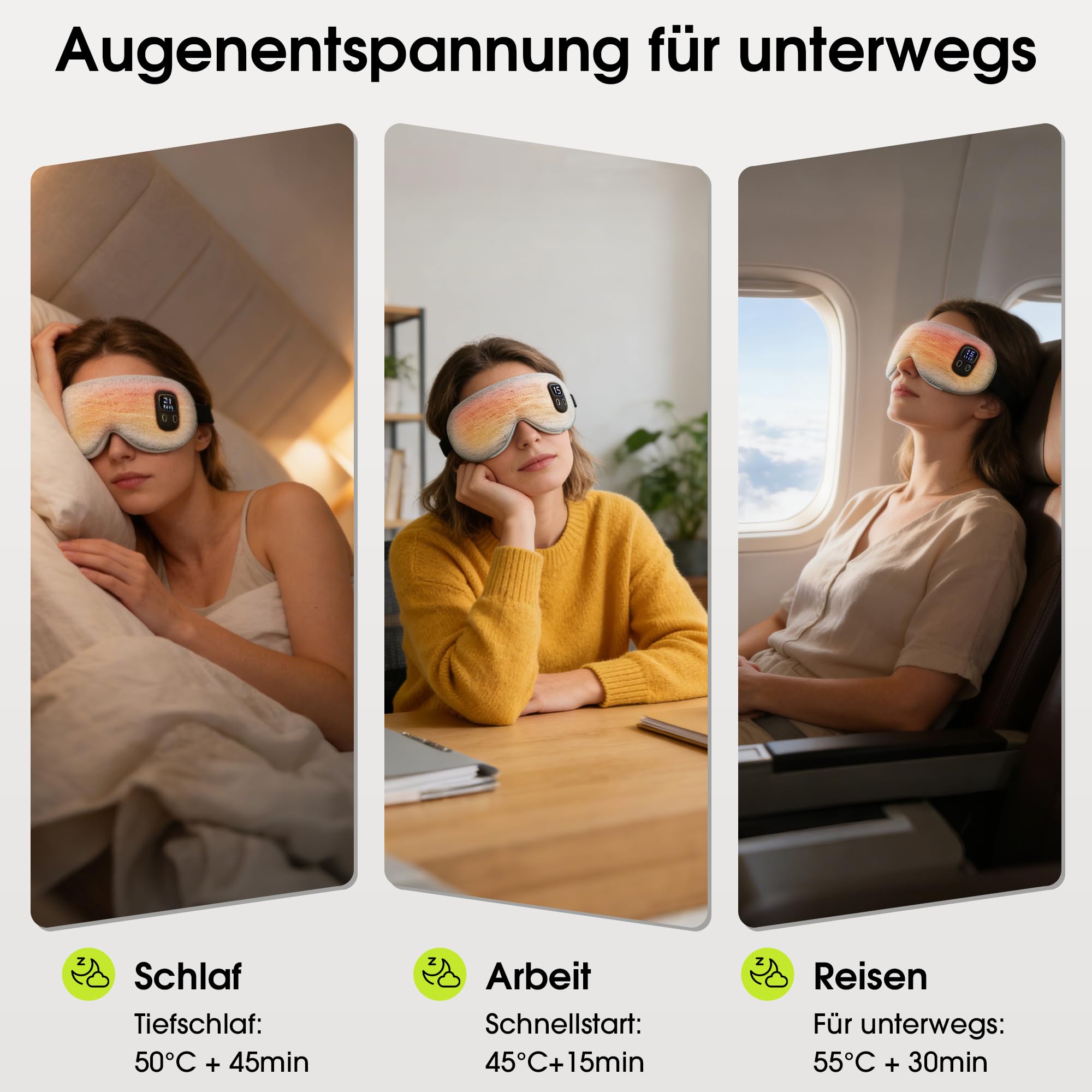 BOYUNSHI Augenmaske Wärmend, Beheizte Augenmaske zur Linderung von trockenen Augen, Gerstenkorn, Blepharitis, Schlafverbesserung, Waschbarer Wärmebrille mit 4 Wärmestufen & 4 Timer