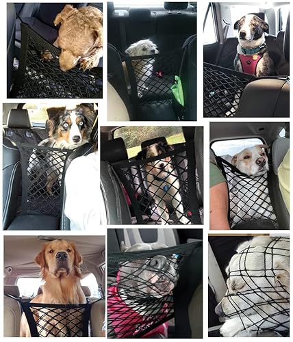 Barreira universal para cães de carro, rede de assento de carro e bolsa de armazenamento resistente