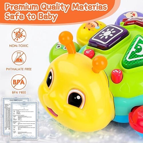 Miniatura 3 de Juguetes musicales para bebés, juguetes musicales iluminados para el desarrollo del tiempo boca abajo, juguete para gatear para niños de 6, 7, 8, 9,