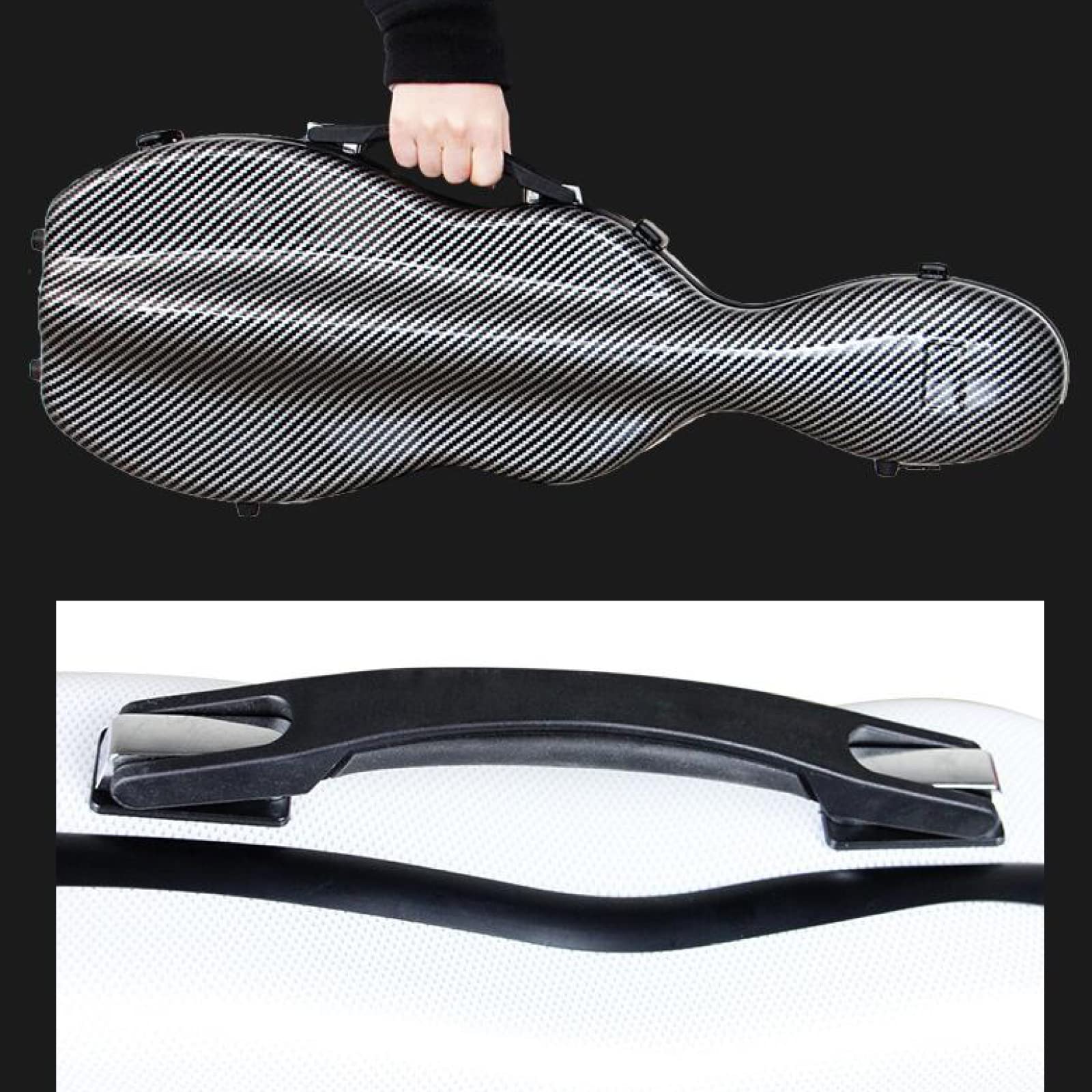 Amazon.co.jp: 4/4湿度計付きフルサイズバイオリンケース、バイオリン