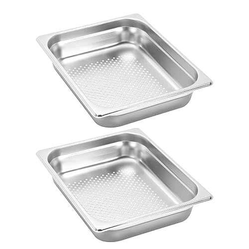 Miniatura 10 de BIEAMA Paquete de 6 bandejas de hotel, 12 tamaño 2.6 "de profundidad, NSF, bandeja comercial de acero inoxidable, bandeja de mesa de vapor, bandeja