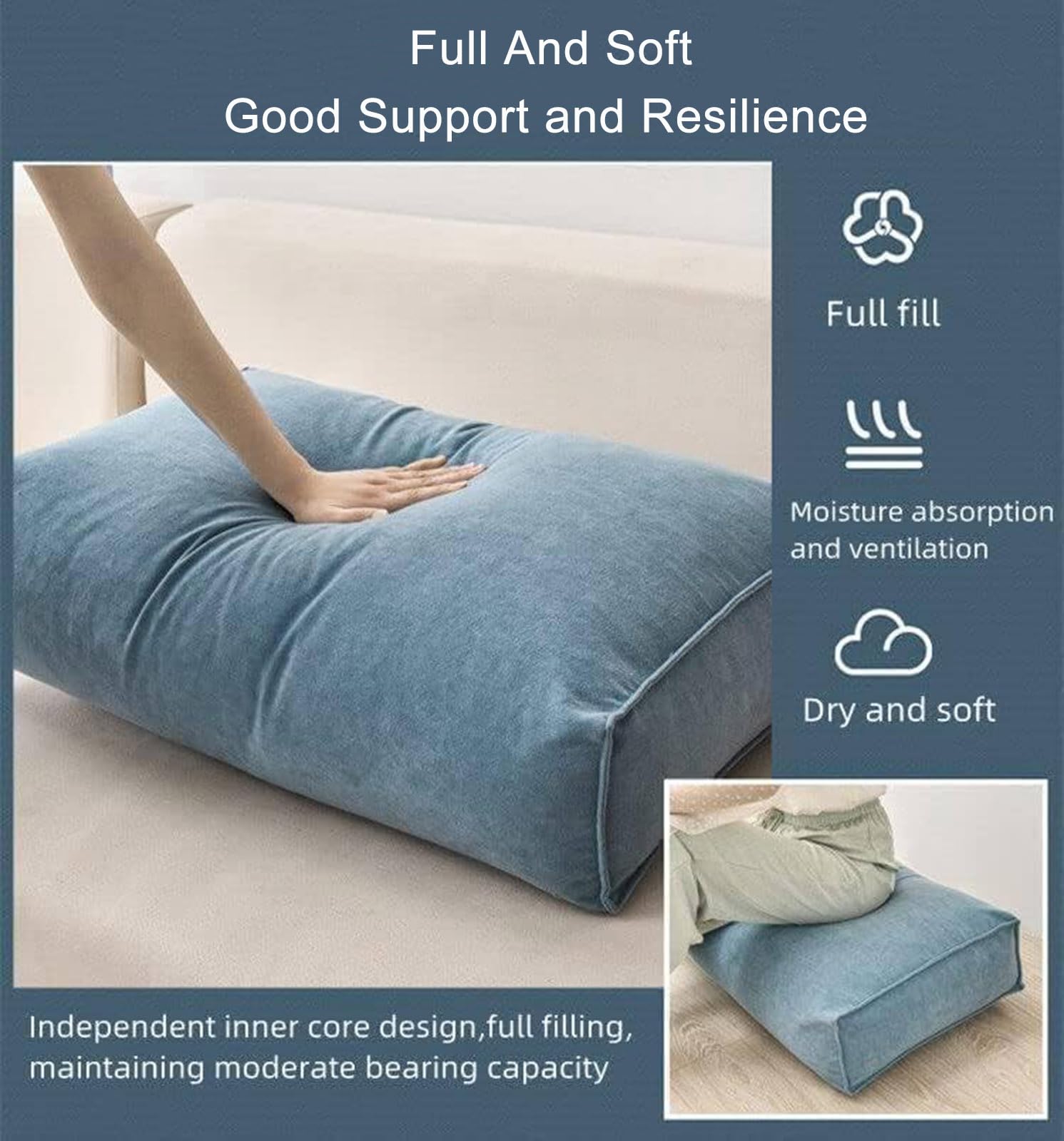 Ergonomiczna poduszka do czytania, na łóżko i sofę, prostokątna, podtrzymująca plecy, miękka i wygodna, szara, 100 x 12 x 45 cm, idealna do relaksu i komfortu
