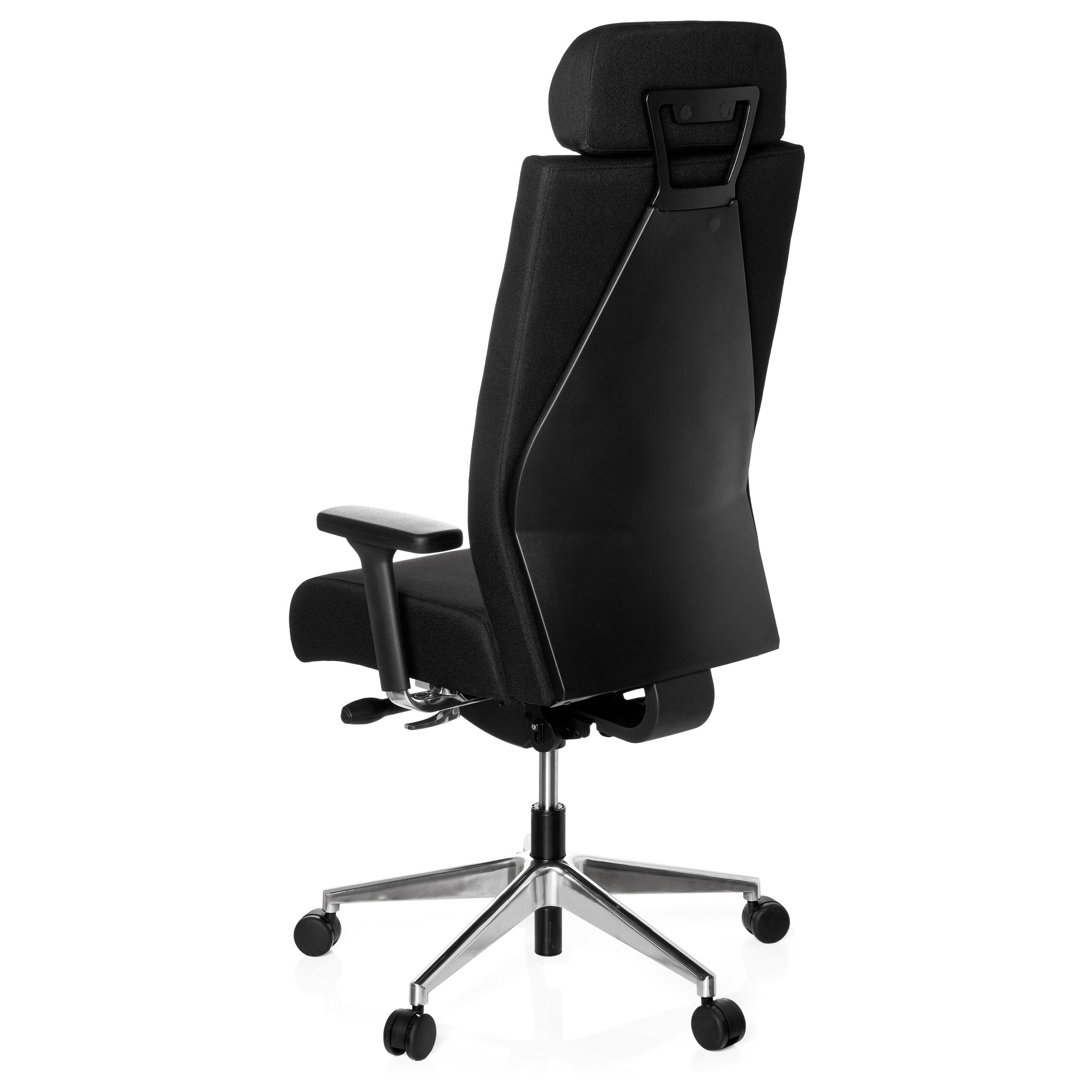 hjh OFFICE 608610 Profi Bürostuhl PRO-TEC XXL Stoff Schwarz Chefsessel ergonomisch, bis 150kg belastbar, hohe Rückenlehne