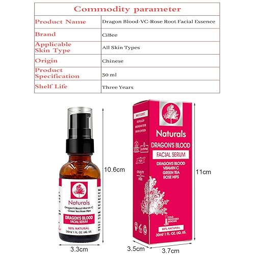 Miniatura 9 de Naturals Dragon's Blood - Suero facial con vitamina C, té verde, procesamiento en frío, cuidado de la piel vegano, 1.0 fl oz / 1 onza líquida