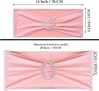 Vista 199 de MDS - Paquete de 50 bandas elásticas de elastano para silla, lazos elásticos para sillas con hebilla deslizante, ajuste universal para bodas, Acción