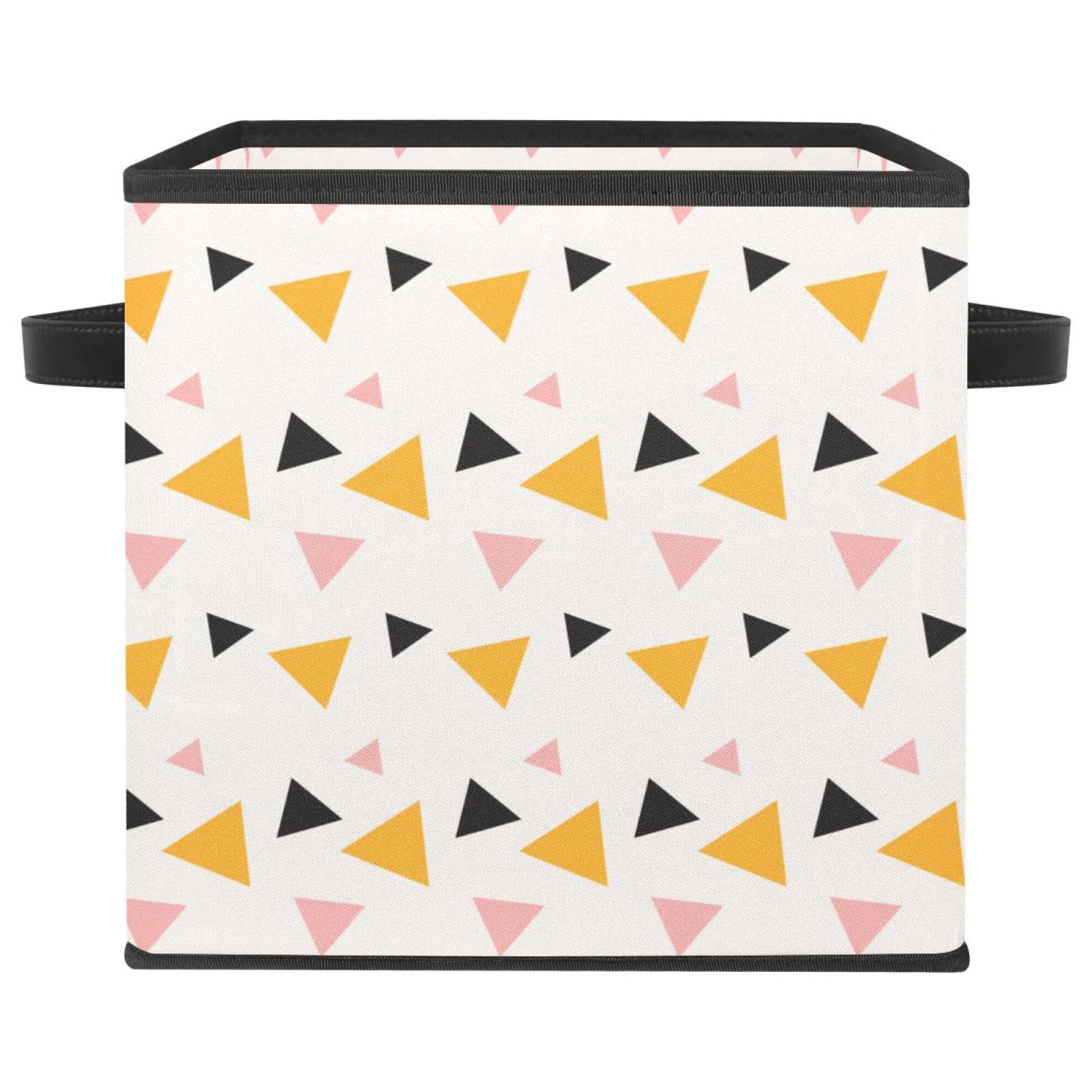 Boîte de rangement pliable en tissu cube à motif triangle Memphis pour placard et chambre