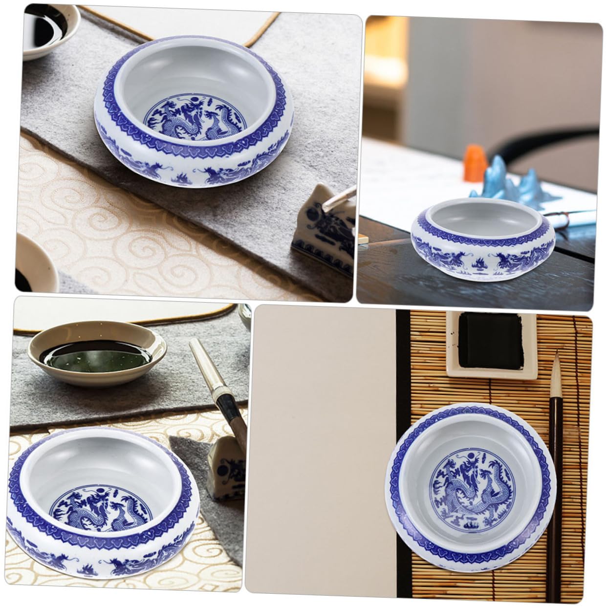 2pièces Pots à Eau Céramique pour Pinceaux à Encre Lot de Récipients De Rangement pour Et Peinture Accessoires Pratiques Et Décoratifs pour Bureau Et Art