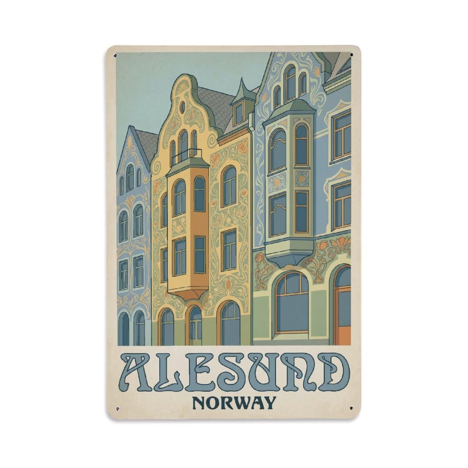 Norway Alesund Travel Retro Metal Tin Sign