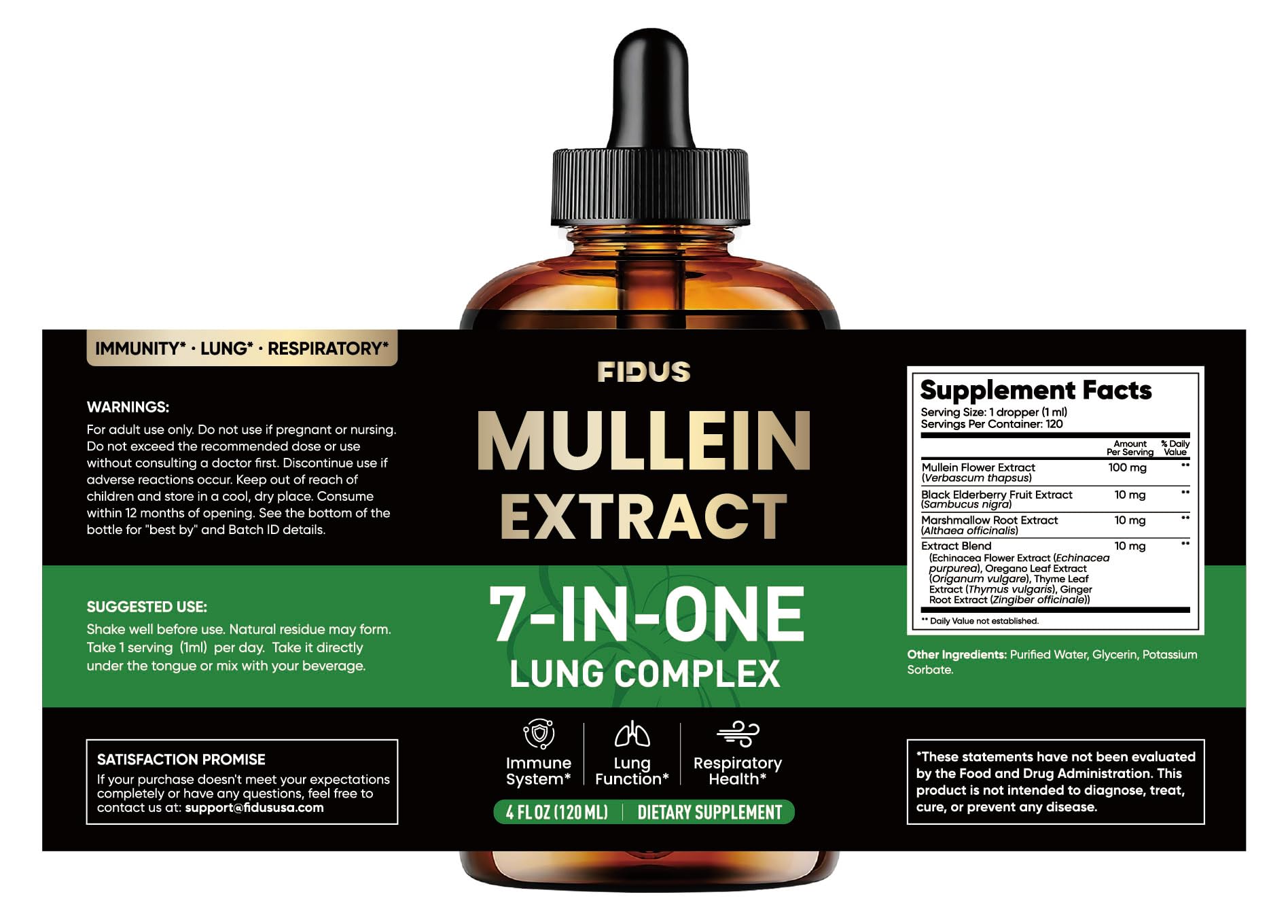 Mullein Drops for Lungs, Lung Detox for Smokers,Alcohol Free - 120 Servings — Amazon image 10