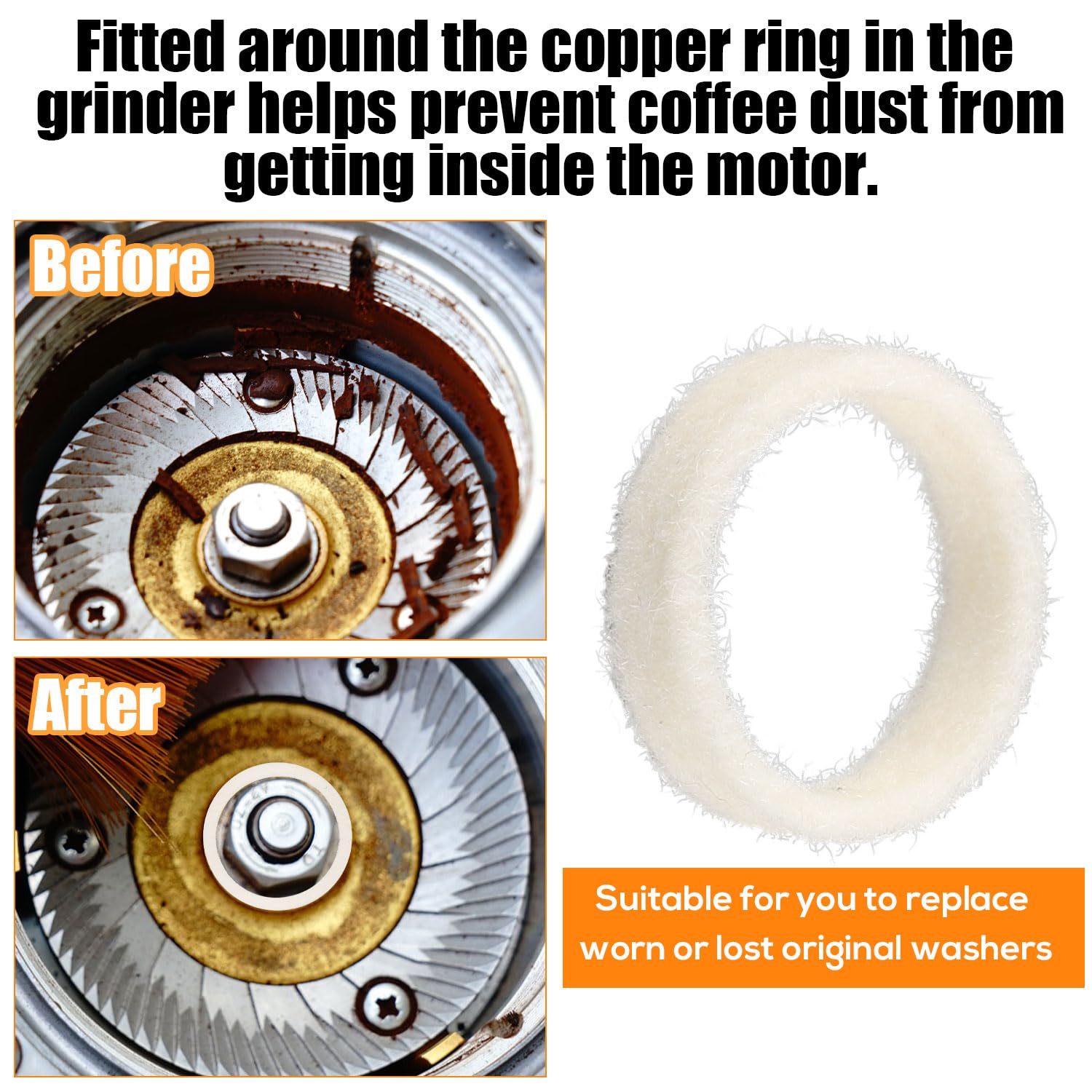 5 Stück Filz-Unterlegscheiben Für Breville Espressomaschinen - Wollring Zubehör