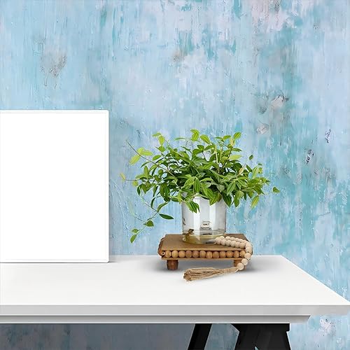 Miniatura 4 de Kathfly Juego de guirnalda de madera y cuentas de madera, salvamanteles de madera con cuentas para exhibición, salvamanteles cuadrados de madera