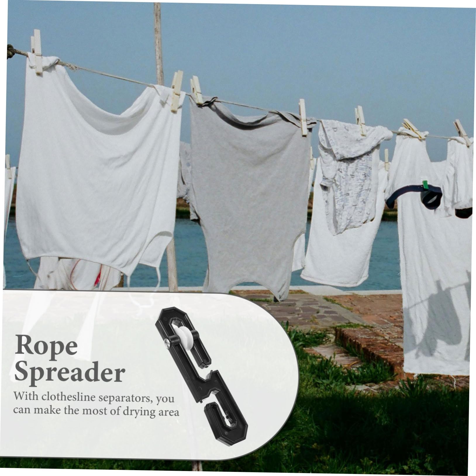 DOITOOL 5 Pezzi Separatori per Corde Stendibiancheria in Alluminio da Pz con Puleggia Dispositivo Resistente per Separare e Allargare Fili per Stendere Panni Pesanti per Spazi Esterni e