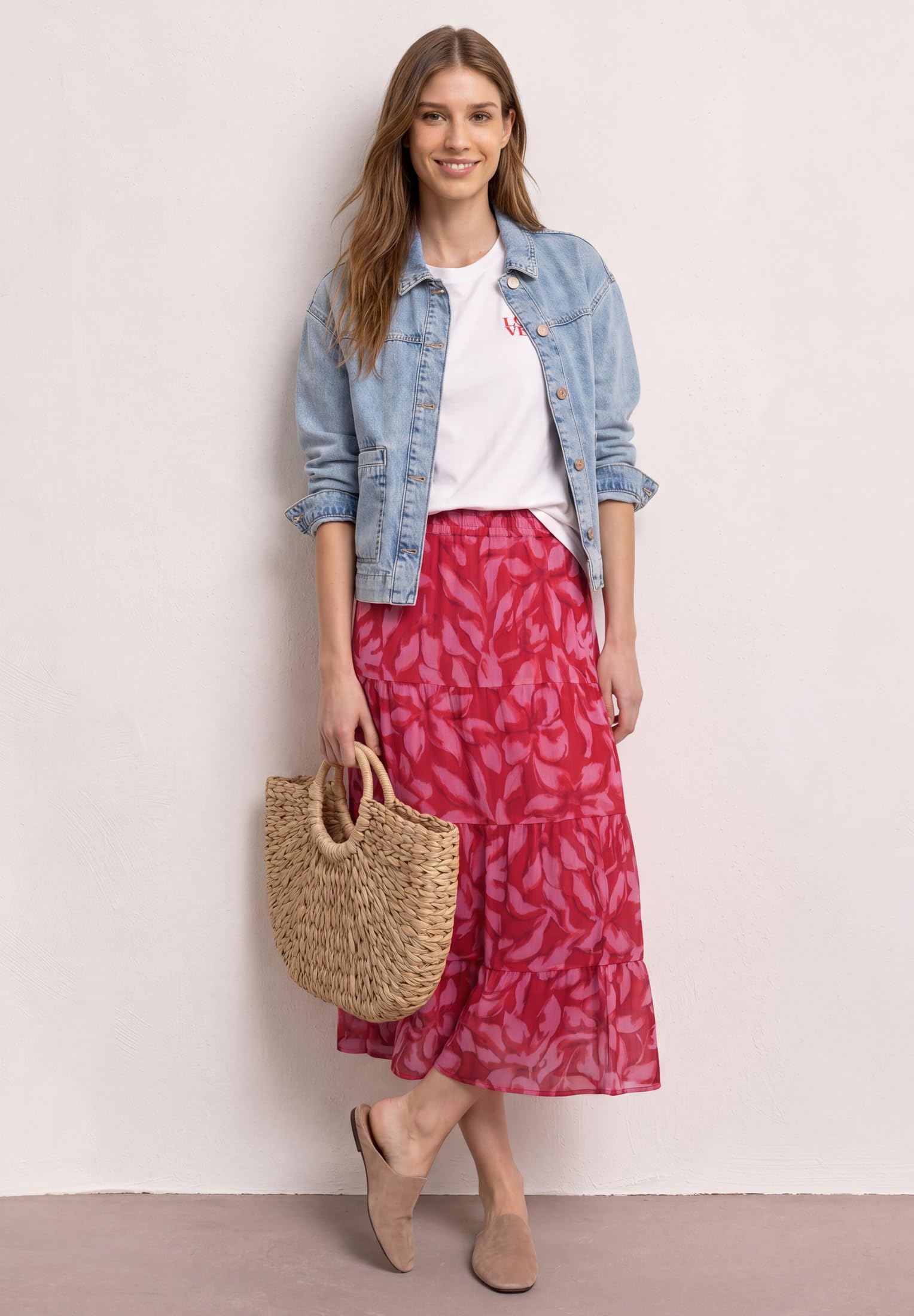 Street One Maxirock aus Chiffon mit Print