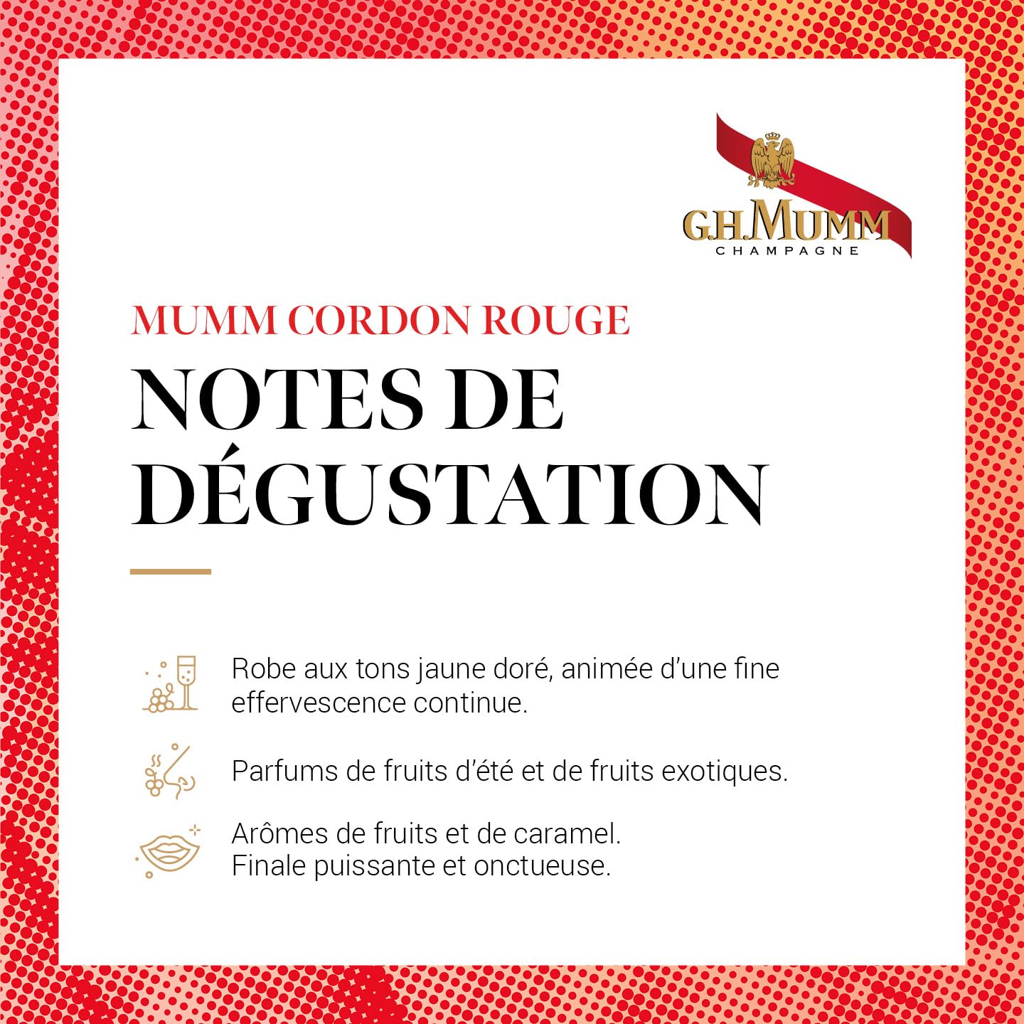 G.H, MUMM Champagne Cordon Rouge - 12,5%, 75cl avec étui