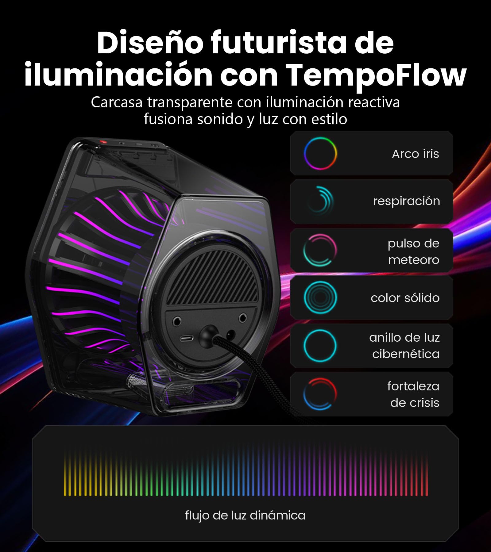 Edifier G2000 Pro 2.0 Altavoz RGB para Juegos, Potencia máxima 64W, sincronización de luz Tempoflow ™ 270 Grados, Sonido Envolvente Virtual 7.1-Bluetooth 5.4 / USB-C/AUX, Adecuado para PC (Negro)