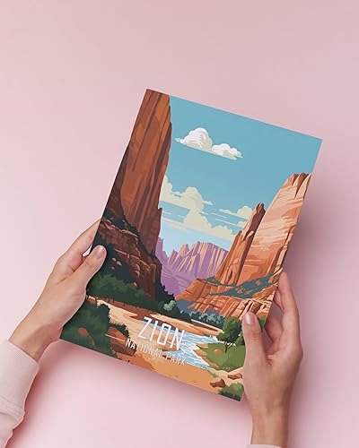 Miniatura 7 de Nilem Design Juego de 6 pósteres retro del Parque Nacional, impresiones artísticas ilustradas de 8 x 10 pulgadas, decoración natural de estilo