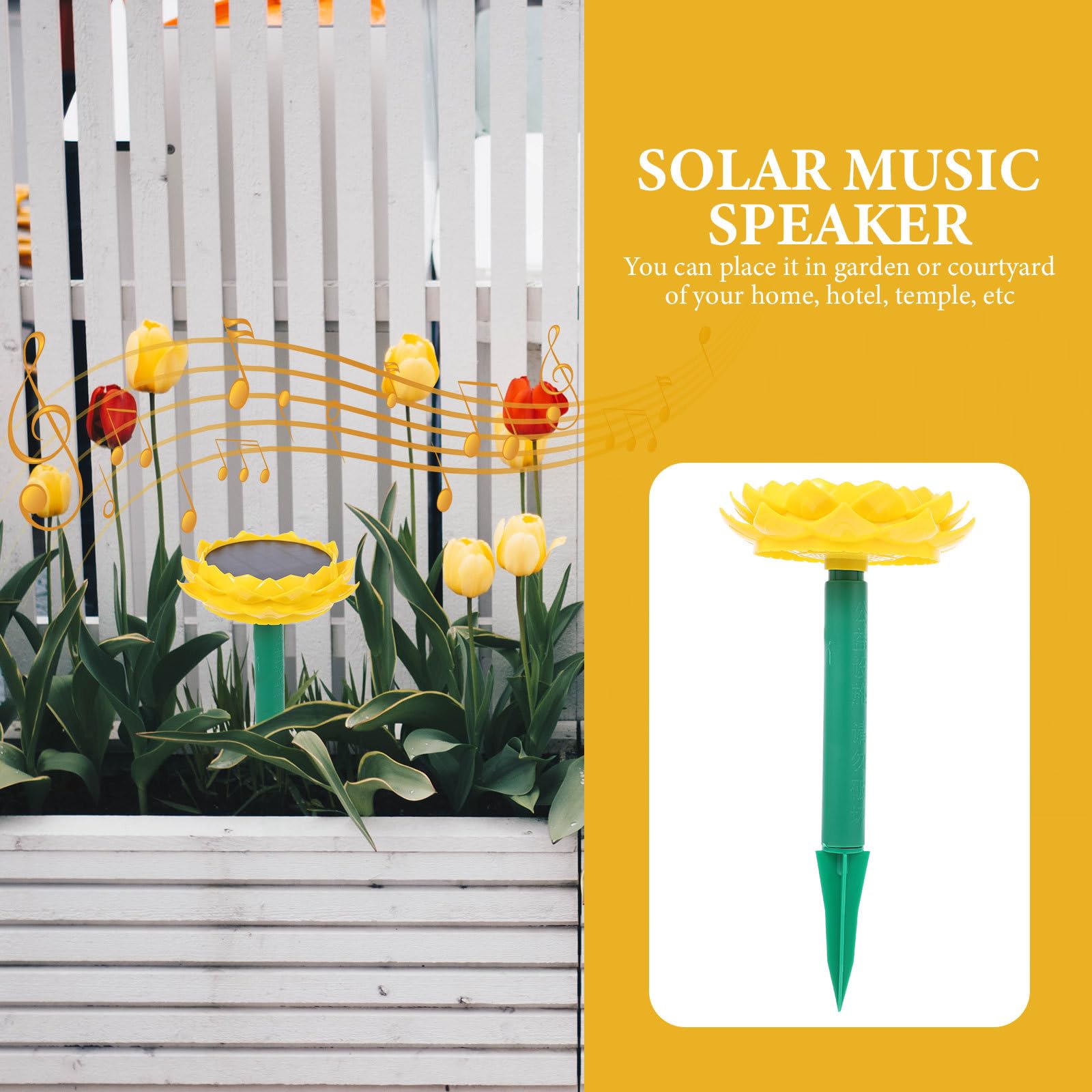 Altavoz Exterior Solar Forma Loto, Portátil Jardín
