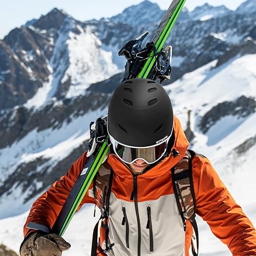 Miniatura 5 de OTTEXPO Casco de esquí para adultos carcasa rígida de ABS a prueba de golpes con espuma EPS casco de snowboard para hombres mujeres y jóvenes