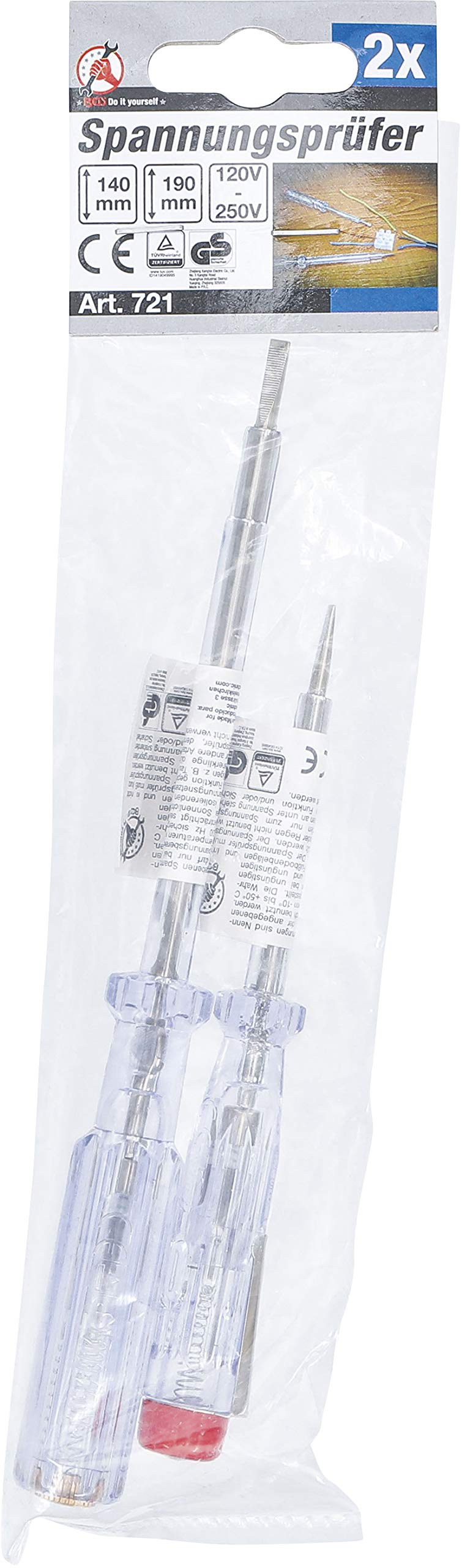 Kraftmann Fbgs721 Jeu De 2 Testeurs De Tension 140 190 Mm Code Bgs721