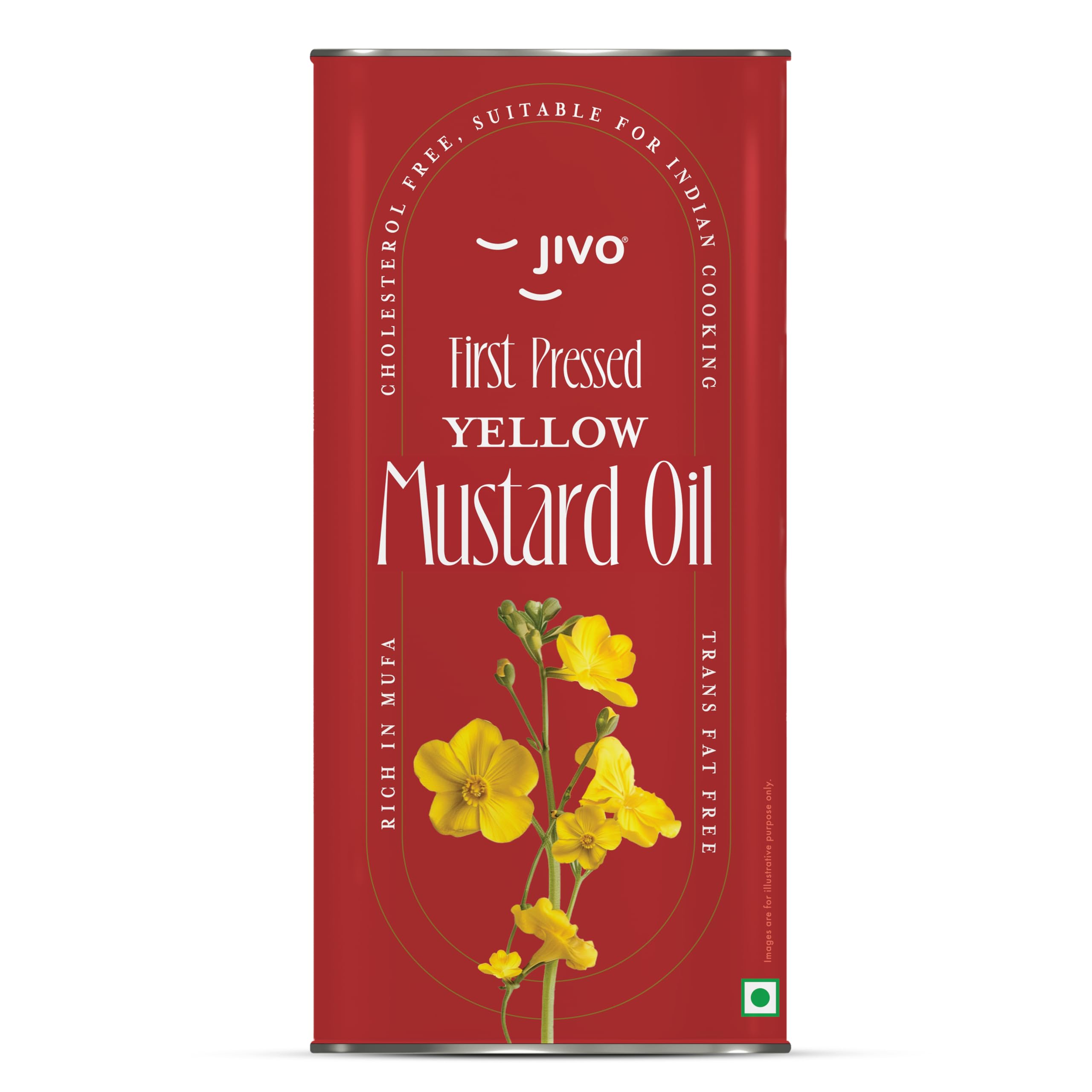 JIVO First Pressed Yellow Mustard Oil 5L | Pili Sarson Oil for Cooking | Chemical-Free Edible Oil for Deep Frying & Roasting | Omega-3 PUFA, Tocopherols & Added Vitamins A & D for Diverse Cuisines--image-3