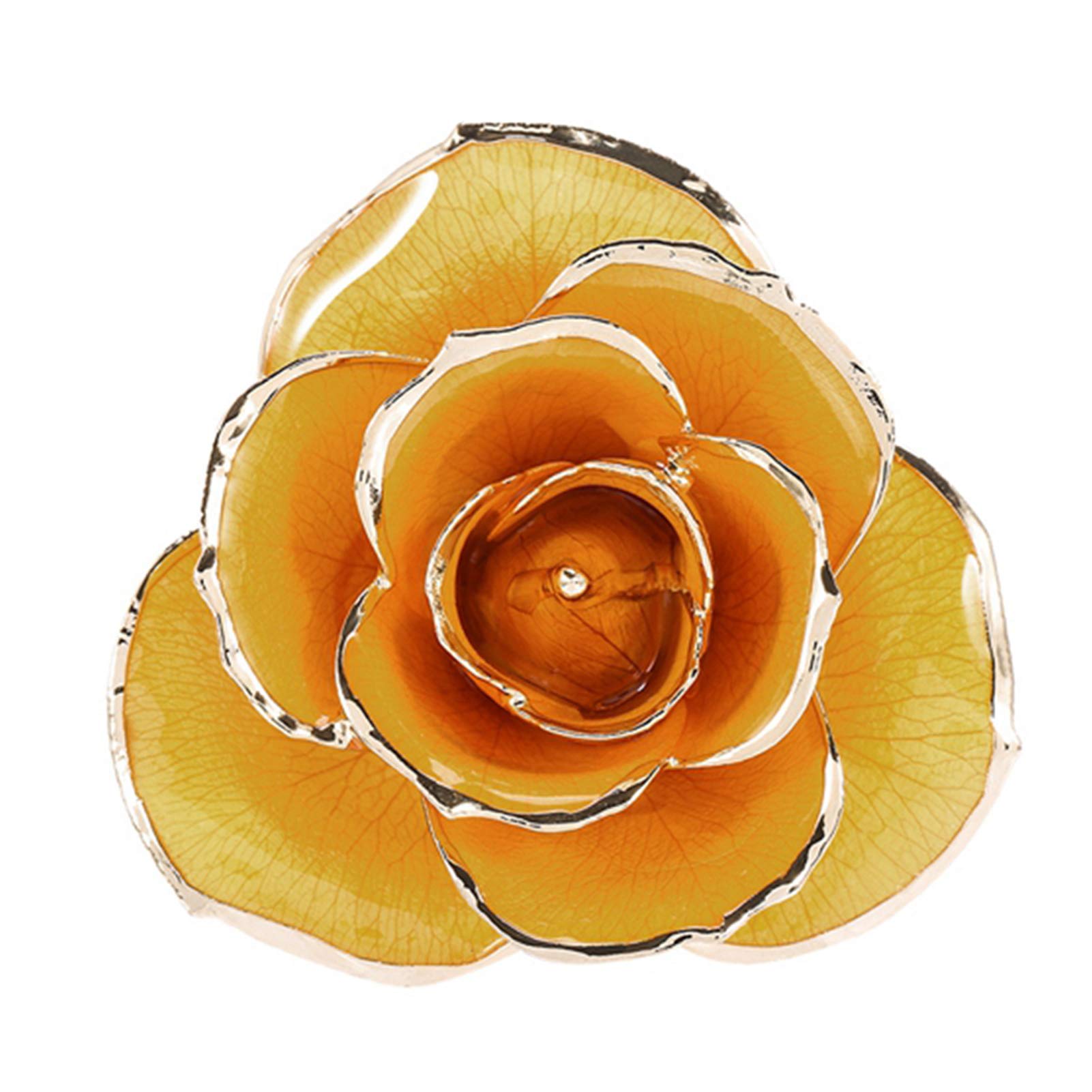 Dilwe 24K Goldbeschichtete Rose, Natürliche Form und Basis