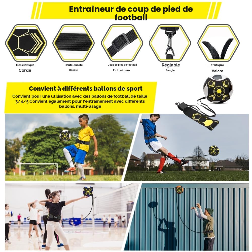 Kit D'entraînement à l'agilité pour Le Football Comprenant Un Appareil D'entraînement au tir, Un Échelle D'agilité, Un Parachute de Résistance, 6 Cônes et Une Corde à Sauter