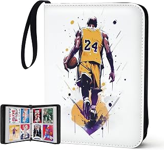 400 Pockets Basketball Card Binder for Basketball Trading Cards Collectors,Portable Waterproof Card Storage Bag with Removable Sleeves,Compatible with Sports Cards