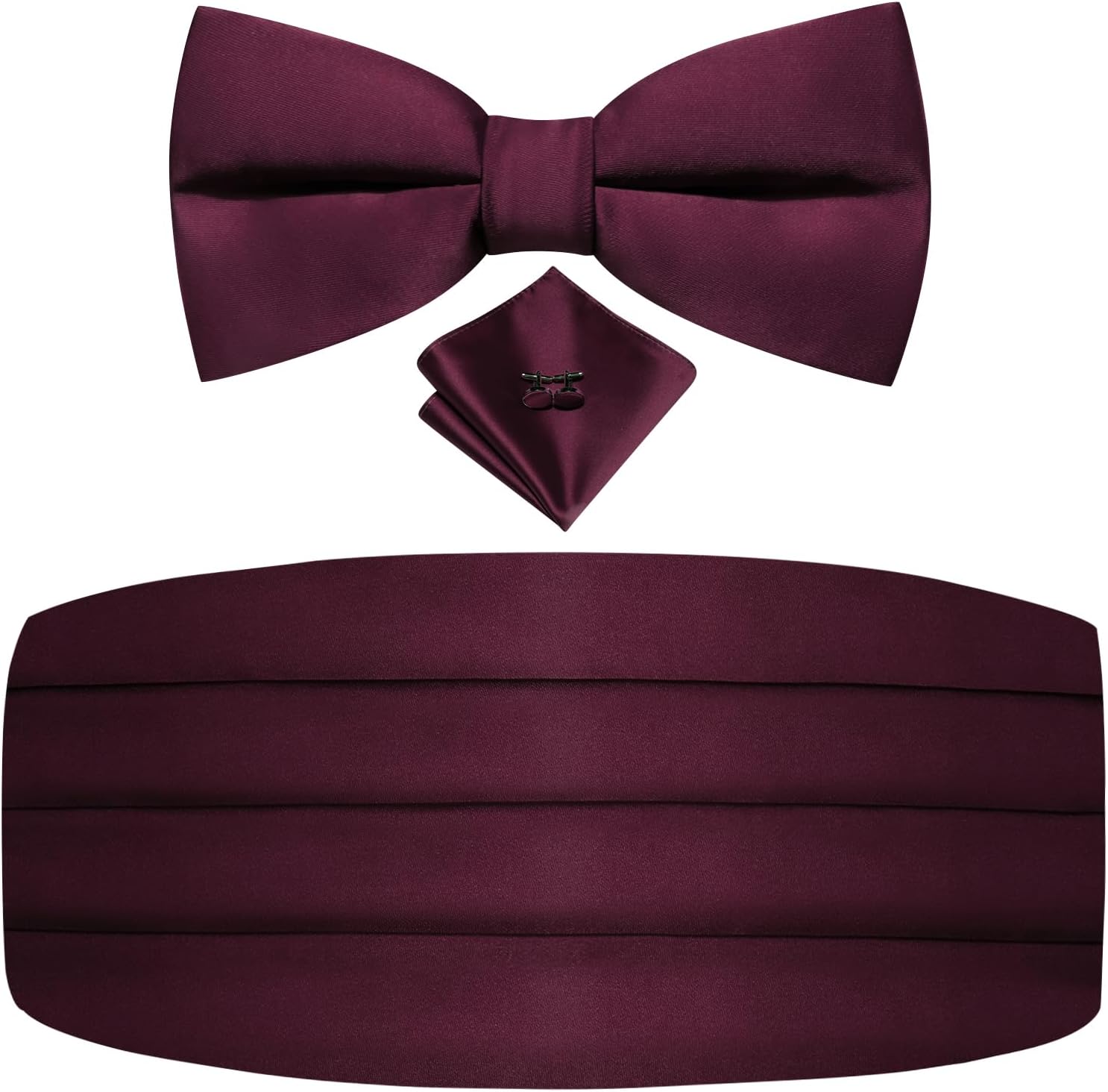 Dubulle Mens Cummerbund and Bow Tie Set Paisley Floral Pretied Bowties for Men Pocket Square Cufflinks Wedding Business