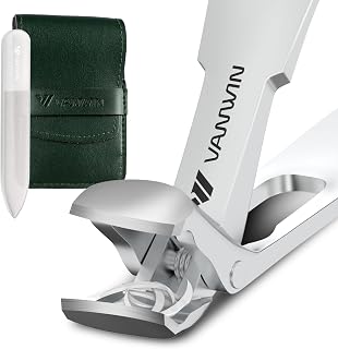 Toenail Clippers for Seniors Thick Toenails, Angled Head Large Toe Nail Clippers for Men with Wide Jaw Opening, Sharp Heavy Duty Fingernail Clipper with Catcher Nail Cutter Long Handle Silver