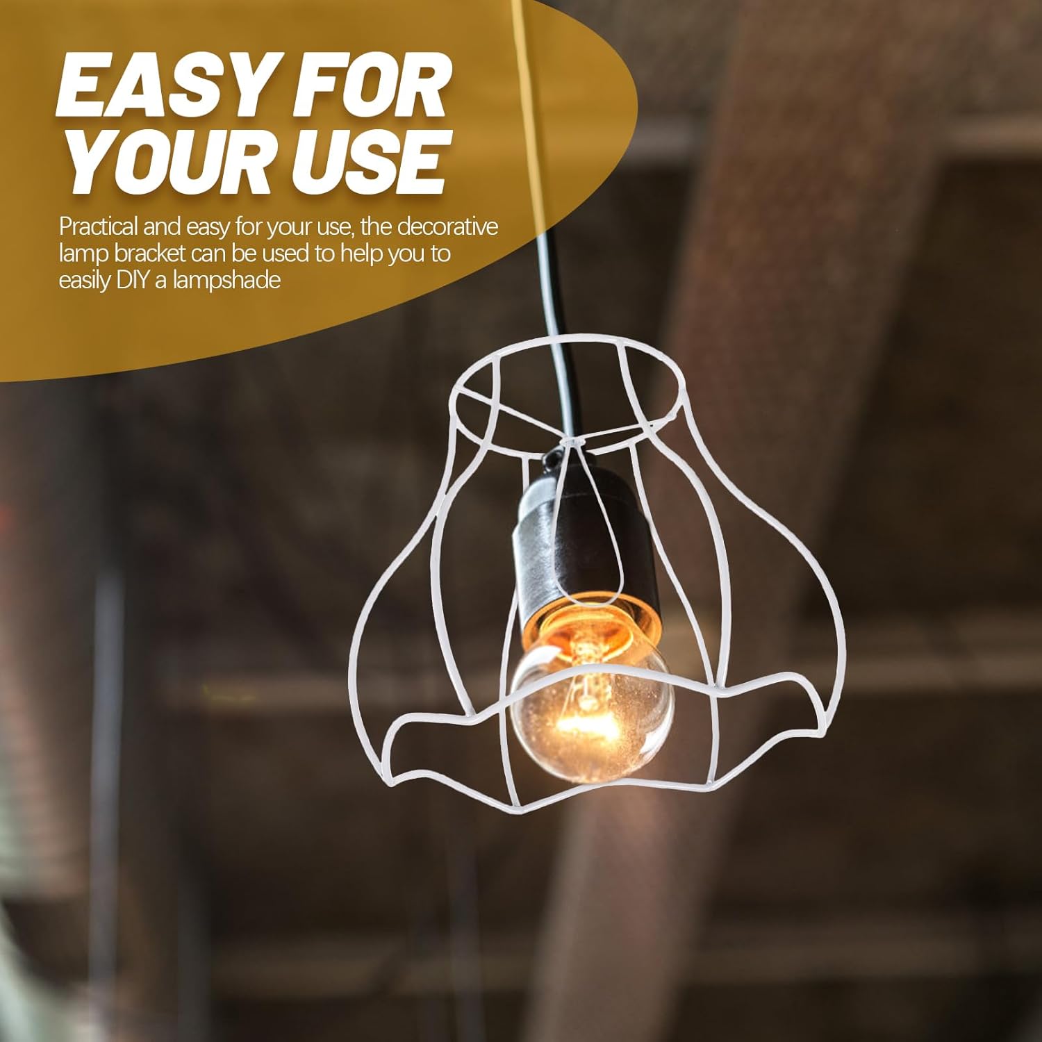 LIFKOME Iron Lampshade Frame - DIY Vintage Style Table and Chandelier Lamp Holder for Home Cafe and Office Decor