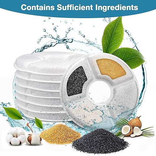 Miniatura 6 de Paquete de 8 filtros compatibles con fuentes Catit Senses y fuentes de flores Catit, filtros de repuesto para fuentes de agua para gatos, filtros de