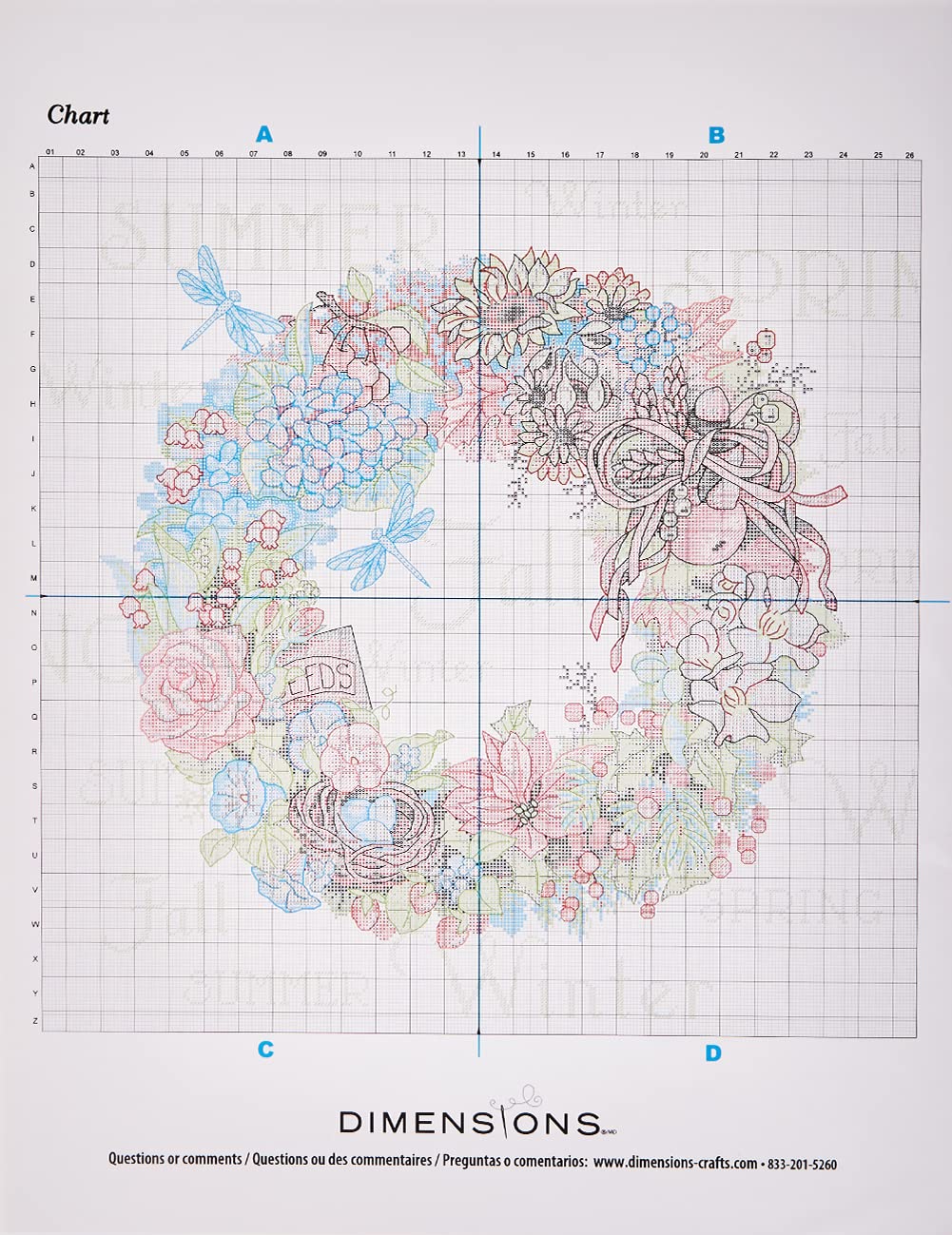 Amazon.co.jp: DIM クロスステッチキット Wreath Of All Seasons