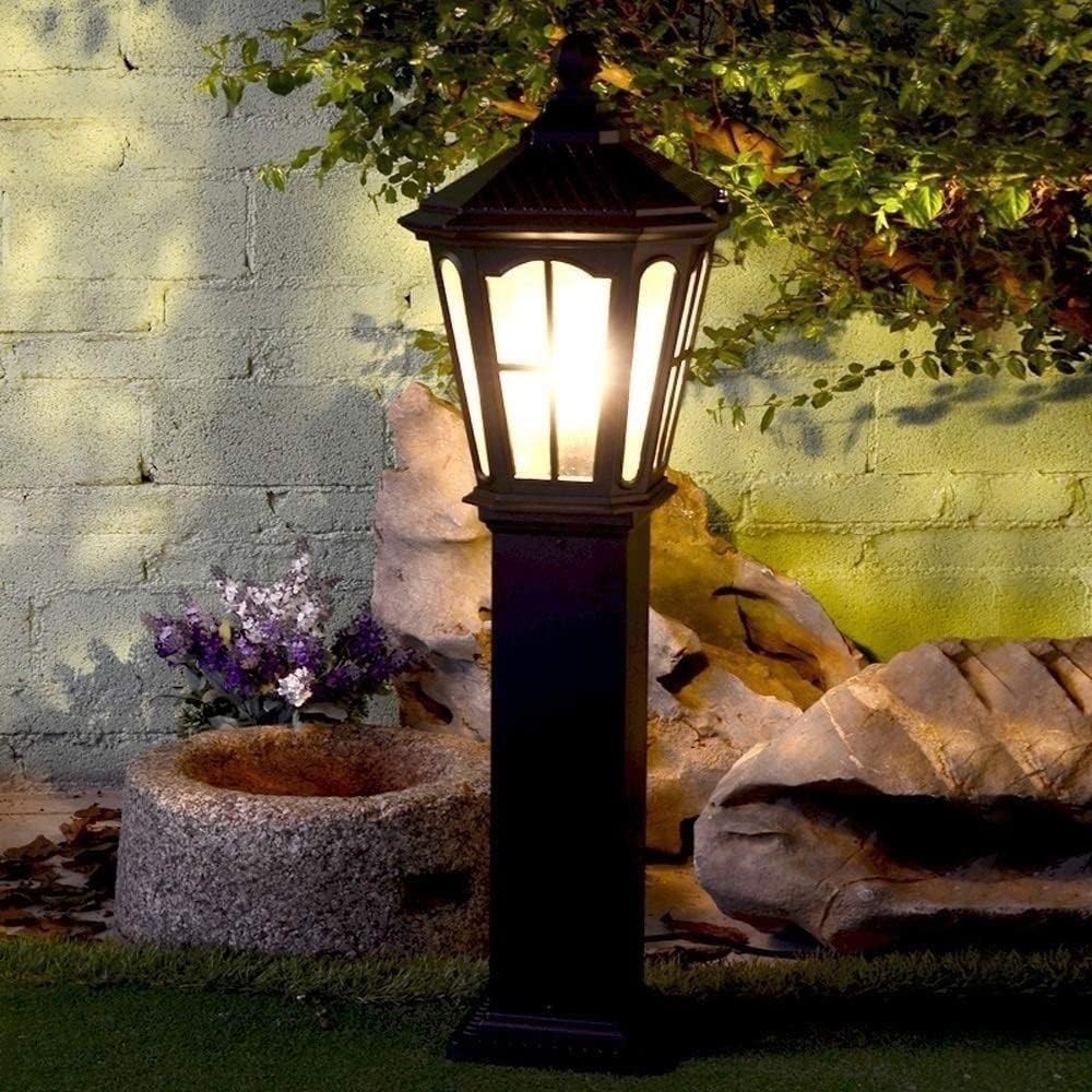 Lampa słupkowa z antycznego mosiądzu o średnicy 31,5 cala