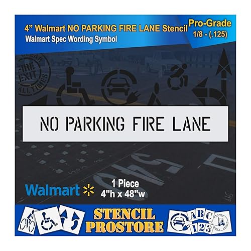 Walmart - Plantillas de carril sin incendios de estacionamiento de 4 pulgadas, 48 x 4 x 18 pulgadas (128 mil), grado profesional Walmart - Plantillas de carril sin incendios de estacionamiento de 4 pulgadas, 48 x 4 x 18 pulgadas (128 mil), grado profesional