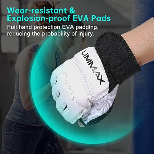 Miniatura 3 de LiMMAX Guantes de boxeo de kickboxing, guantes de MMA para hombres y mujeres, guantes de boxeo de medio dedo, guantes de boxeo, guantes de boxeo