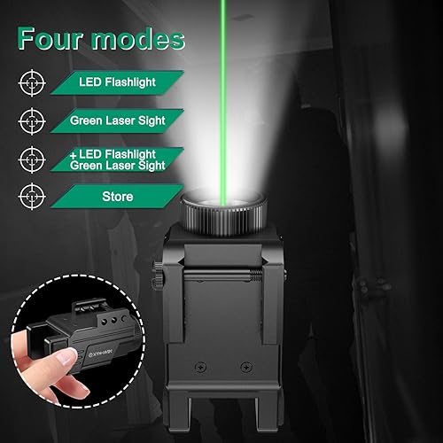 Miniatura 2 de Aluminio USB recargable Taurus G2c G3C pistola verde láser luz combo, 500 lúmenes táctico Picatinny Rail luz con vista láser para rifle
