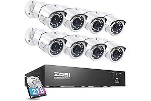 ZOSI 8CH 4K PoE Home Security Camera System with 2TB HDD