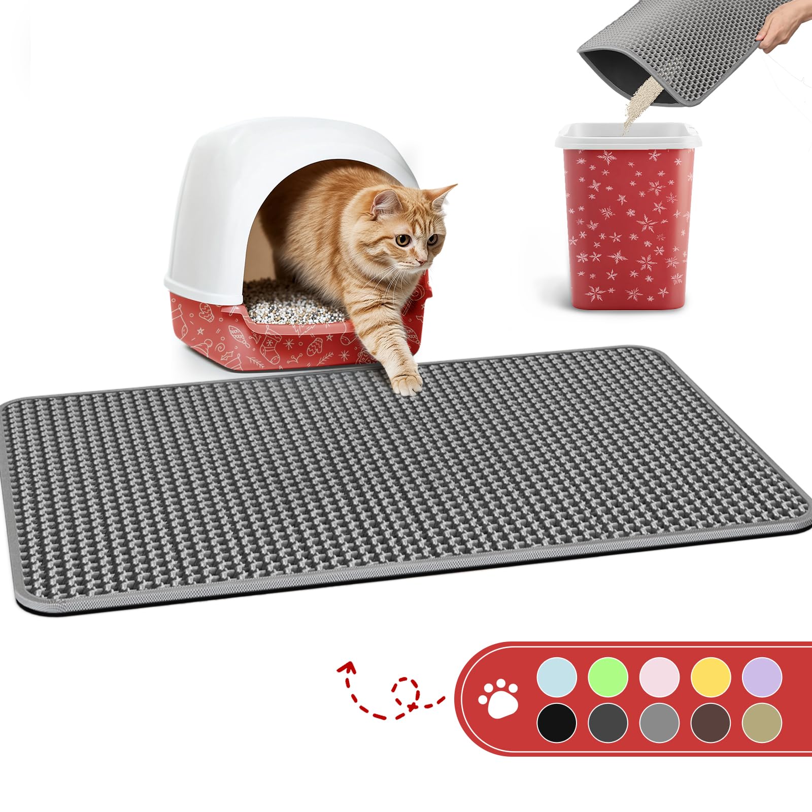 Cat Litter Mat x Large Litter Trapping Mat, Easy to Clean  Litter Box Mat, Waterproof, Urine-Proof, Non-Slip Kitty Litter Mats