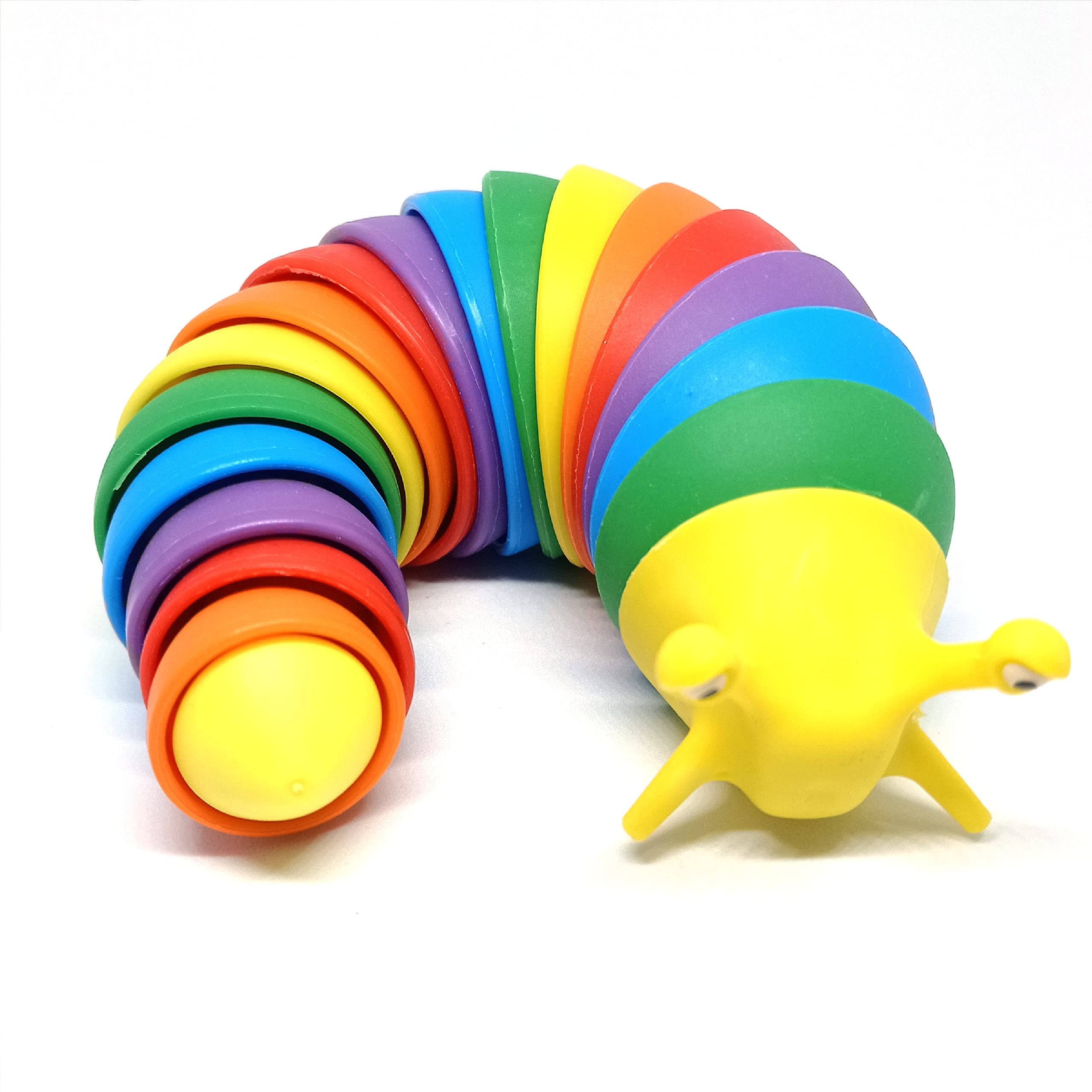 Rainbow Wriggly Slug - Sensory time Fidget Slug jointed toy for kids and adults