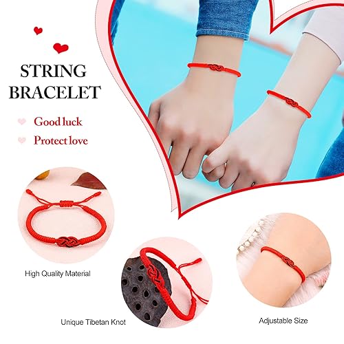 Miniatura 5 de Tibetan Handmade Lucky Bracelet - Friend Love Family Couple Bracelet- Lucky Woven Red String Thread For Protection-Valentine Christmas Gift Idea