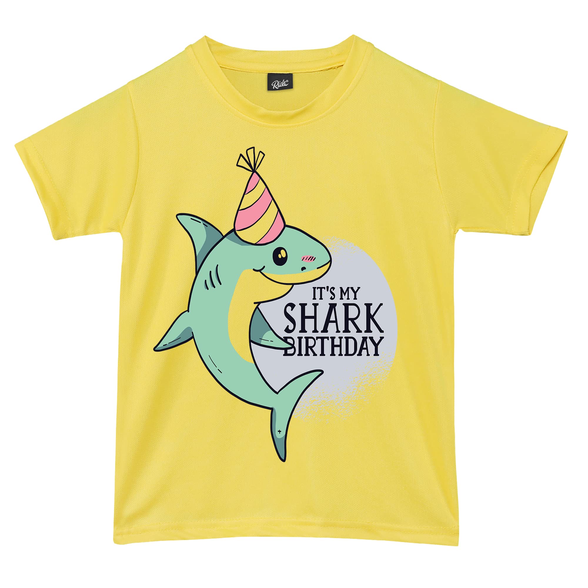 RISHTshirt for Boys and Kids | Super Soft Quick Dry Fit Fabric Shark-Birthday Printed Casuals