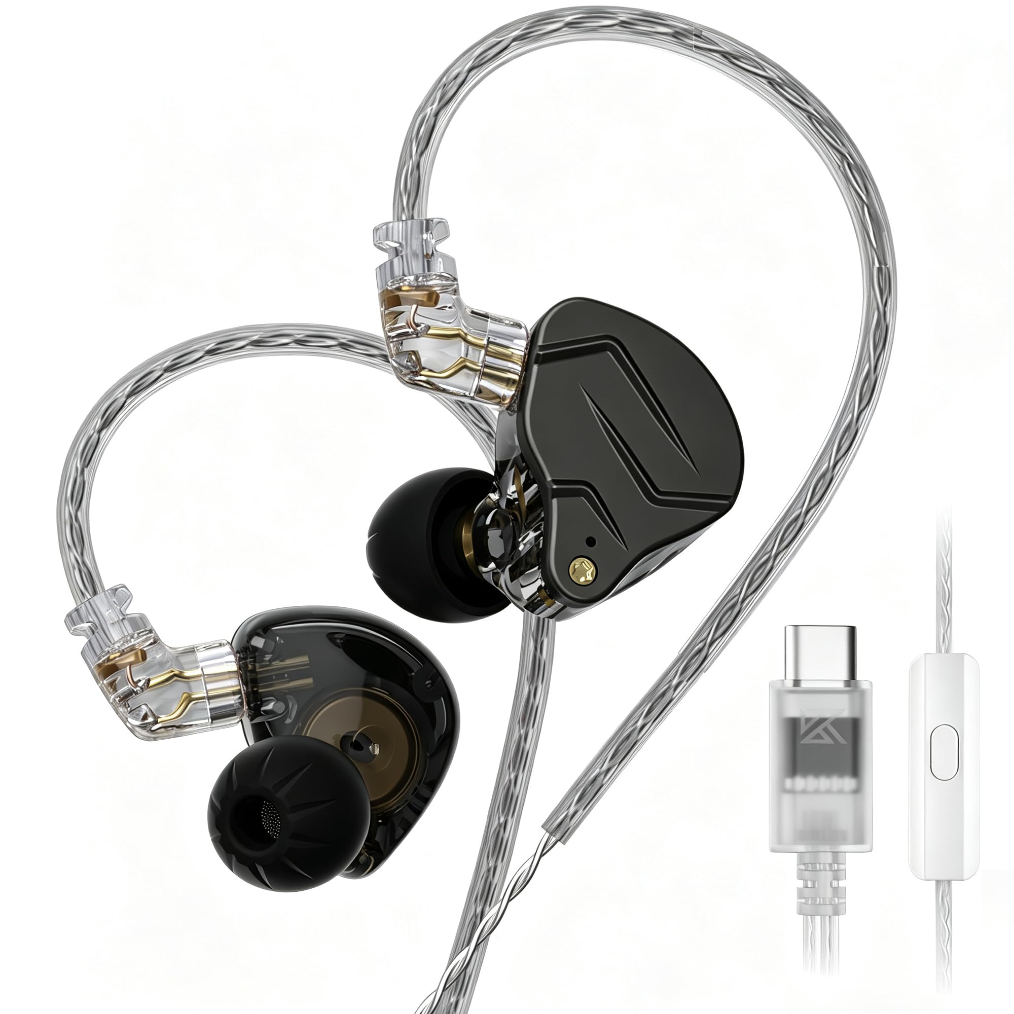 KZ ZSN Pro Hybrid Auricolari in-ear con cavo di tipo C, grigio