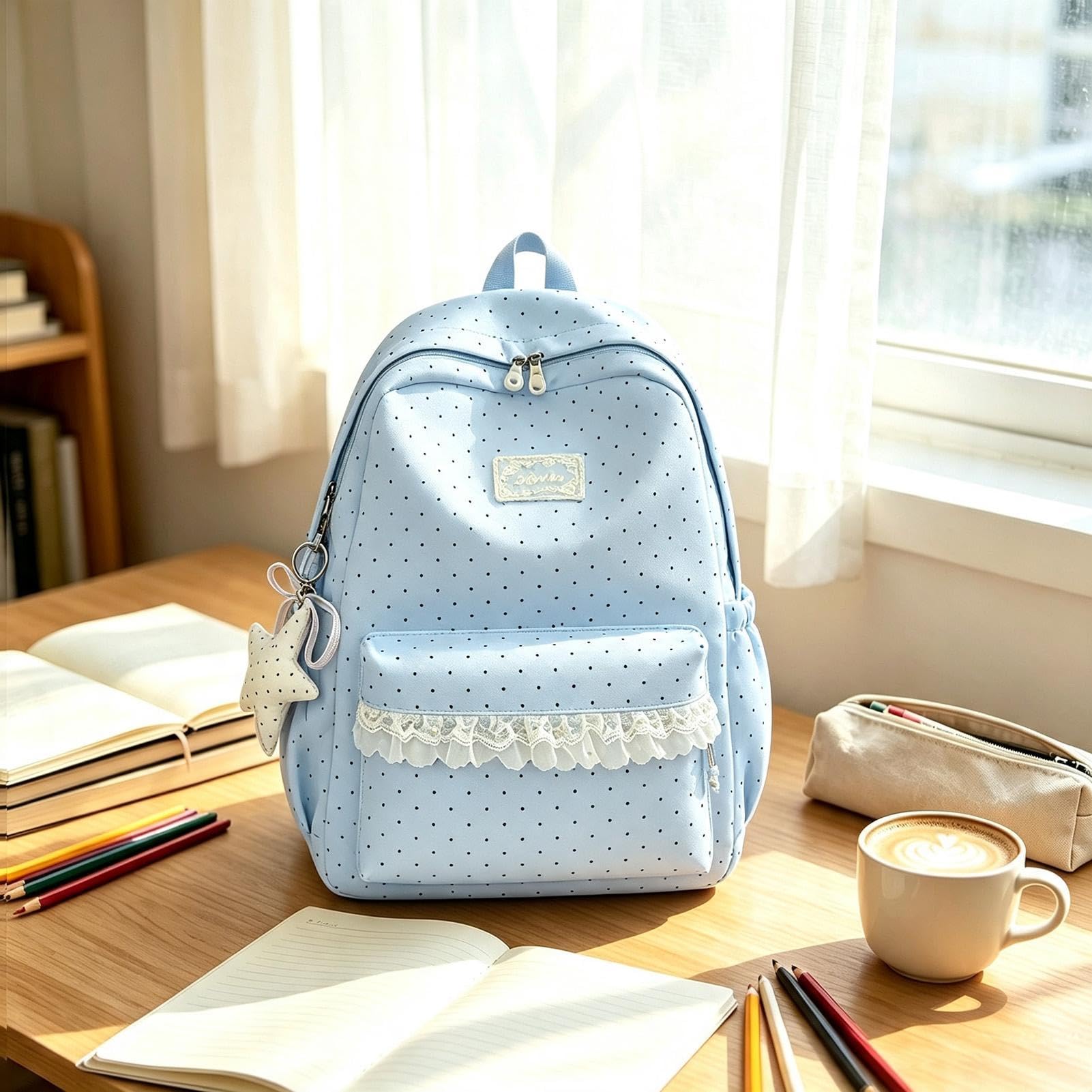 Generico Zaino Aesthetic Zaino scolastico in pizzo capiente e leggero | Zaino Scuola Ragazza Per La Scuola, Zoo, Attività, Feste, Spuntini, Giocattoli, , Giardino, Campeggio E Picnic