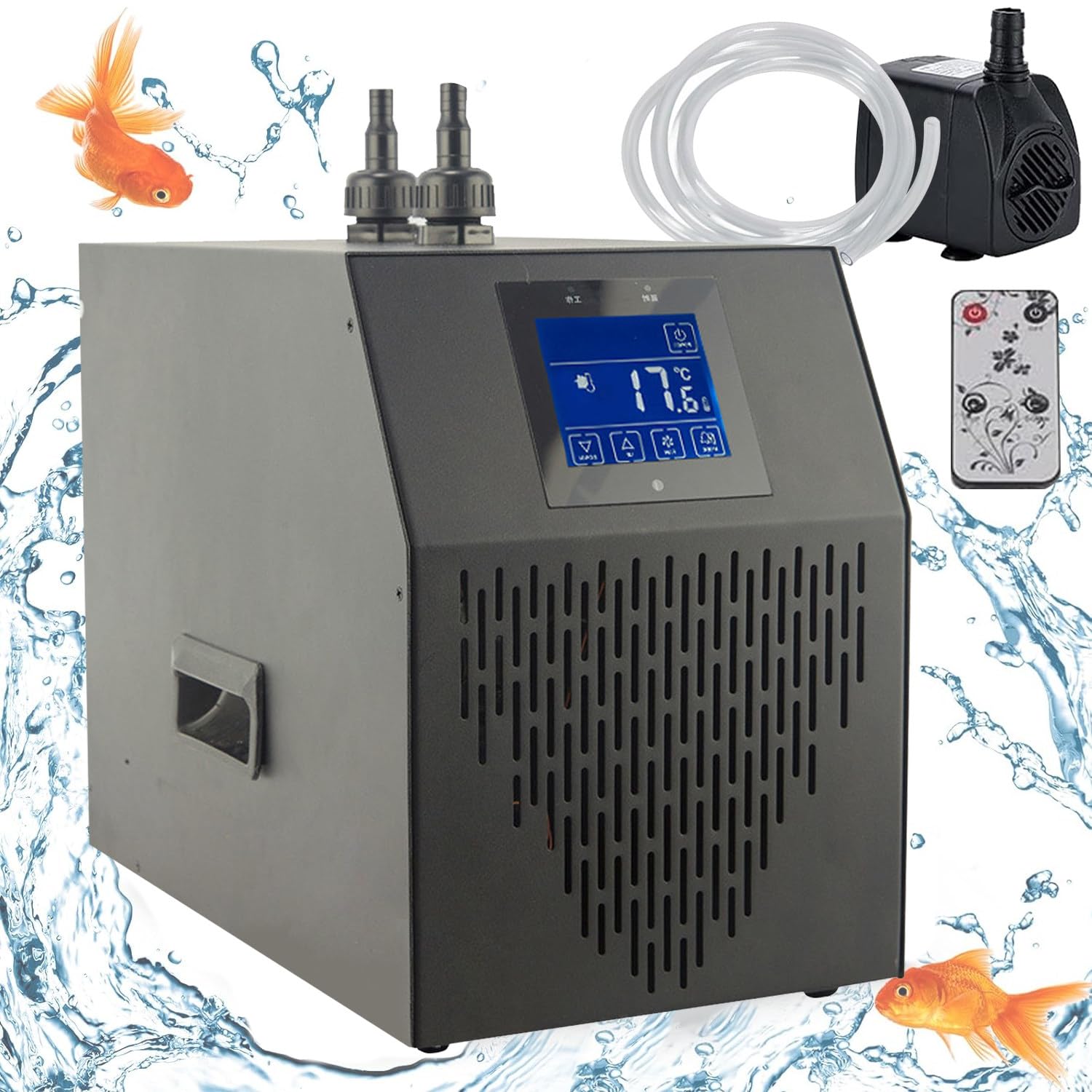 Refroidisseur D'aquarium, Refroidisseur d'eau D'aquarium 42Gal 1/10HP, Compresseur De Réfrigération De Refroidisseur d'eau Silencieux, pour Hydroponique, Récif De Corail