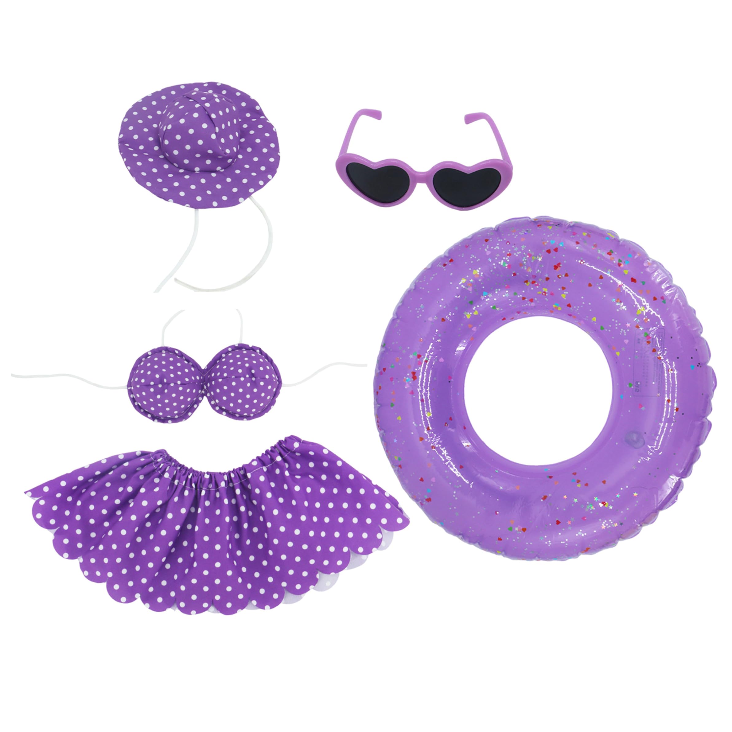 Neptuiby Porch Geese Outfits, Porch Geese Summer Outfit Waterproof Raincoat-style Bikini & Swim Ring Design, Fits Garden Statues, Purple.