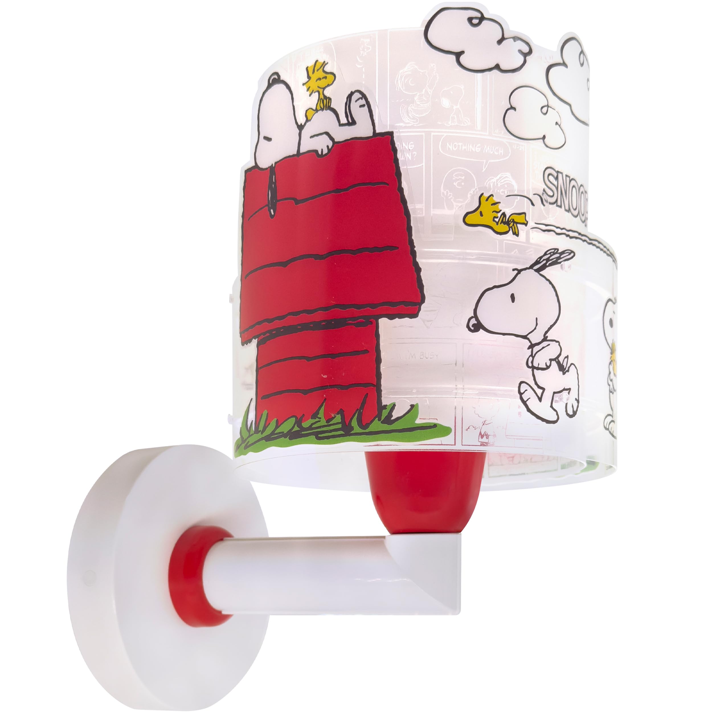 Dalber Lámpara Aplique Pared Infantil Snoopy 76309 E27 | Lámpara aplique de pared con instalación directa a la corriente o mediante cable con interruptor incluido.