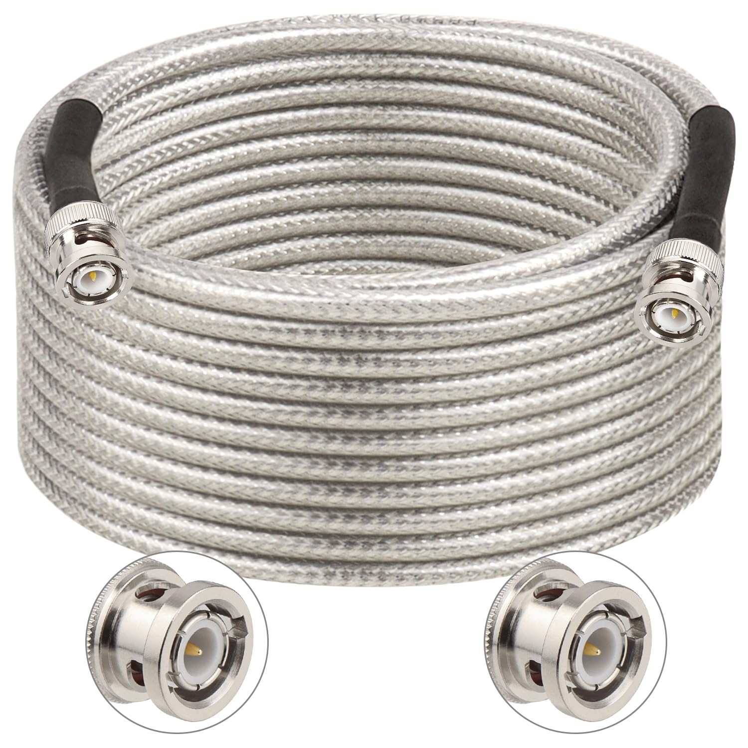 XRDS -RF Cavo coassiale RG58 da maschio BNC a maschio BNC, con nucleo in rame massiccio, cavo RF a bassa perdita a doppia schermatura per CCTV, video, radio, oscilloscopio, apparecchiature di prova