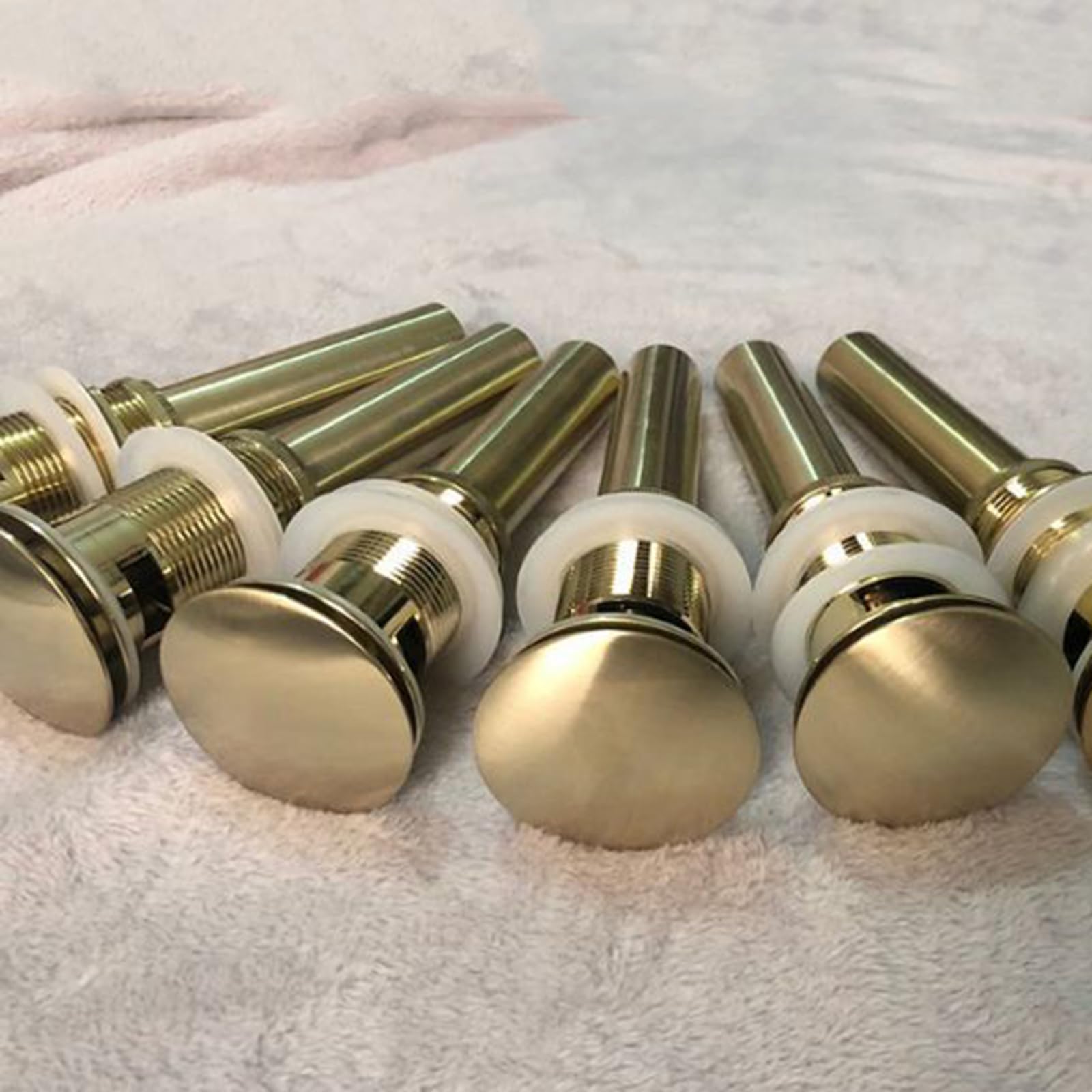 VáLvula Para Lavabo Clic Clac Válvula Tapon Pop Up Lavabo Pop Up Universal Desague Lavabo Válvula De Drenaje De Rebote De Cobre,Oro Cepillado B,Sin Agujero De Desbordamiento