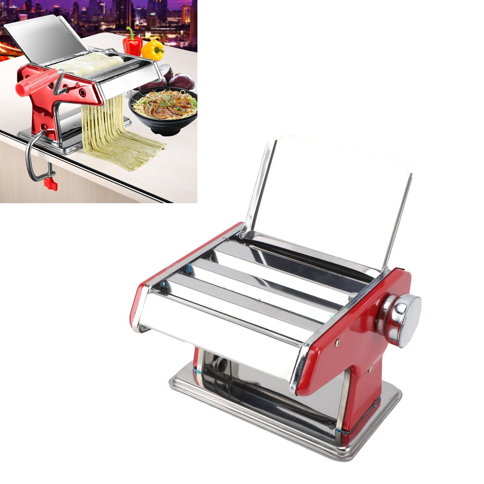 麺用プレス機 Amazon | 生地ローラープレス機、麺プレス機 (赤) | Generic | パスタ